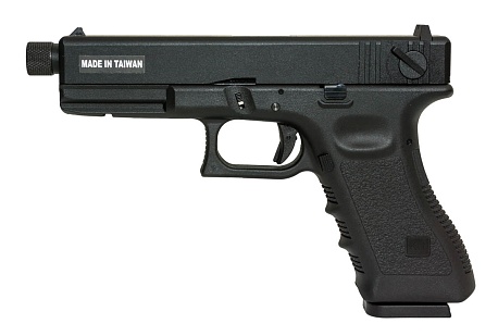 фото детально пистолет kjw glock 18 co2 резьба под глушитель (kp-18-tbc.co2-bk) интернет-магазин "Планета страйкбола"