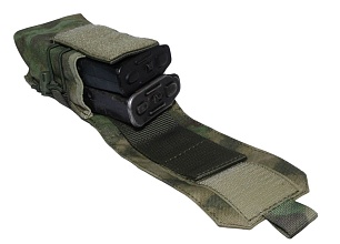Подсумок Strike под 2 магазина АК с клапаном, A-TACS Camo кордура