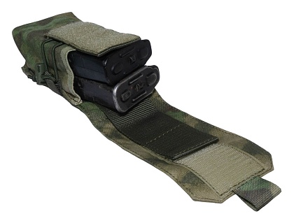 Подсумок Strike под 2 магазина АК с клапаном, A-TACS Camo кордура
