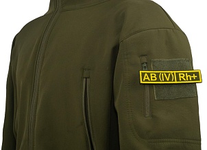 Нашивка Strike Группа крови AB (IV) Rh+, желтый олива