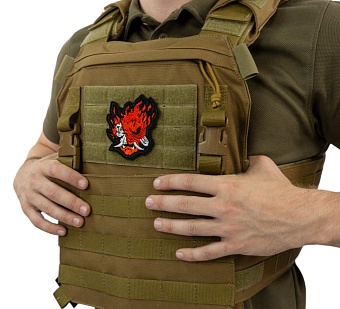 Нашивка Strike "Cyberpunk 2077. Группа Самурай / Samurai. Эмблема" 85 мм