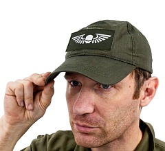 Нашивка Strike "Warhammer 40000. Astra Militarum / Астра Милитарум", 90х50 мм, олива, лазерная резка