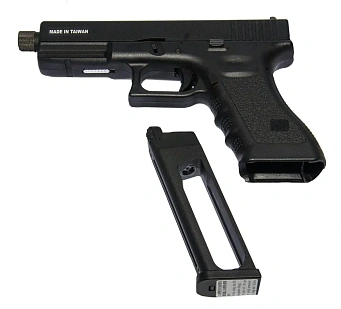 KJW Пистолет Glock 17, CO2, резьба под глушитель (kp-17-tbc.co2-bk)