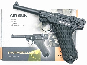 Пистолет пневматический Gletcher Parabellum P08 4.5мм