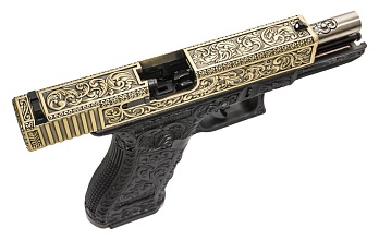 Пистолет WE Glock 17 с гравировкой (we-g001box-fb)