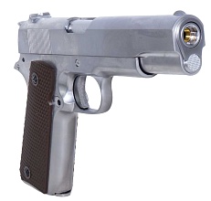 WE Пистолет Colt M1911 A1, greengas, хром (gp109s)
