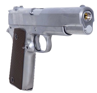 WE Пистолет Colt M1911 A1, greengas, хром (gp109s)