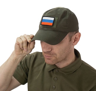 Нашивка Strike "Флаг России" 60х40мм, черная рамка