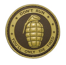 детальное фото Нашивка Zlo "Grenade. Don't run" tan интернет-магазин "Планета страйкбола"