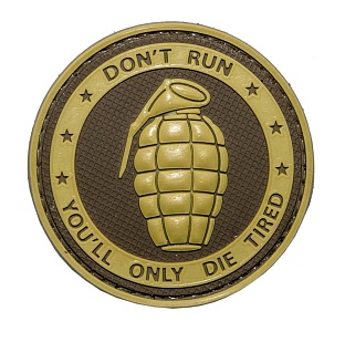 детальное фото Нашивка Zlo "Grenade. Don't run" tan интернет-магазин "Планета страйкбола"