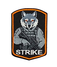 детальное фото Нашивка Strike "Тактические звери. Волк оператор Strike", 90х60 мм интернет-магазин "Планета страйкбола"