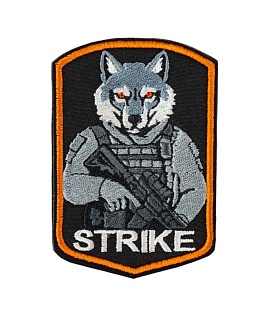 детальное фото Нашивка Strike "Тактические звери. Волк оператор Strike", 90х60 мм интернет-магазин "Планета страйкбола"