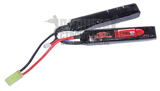 детальное фото для раздела Аккумулятор StormPower LiPo 7.4в, 2200мАч, 20С, 2 лепестка интернет-магазин "Планета страйкбола»