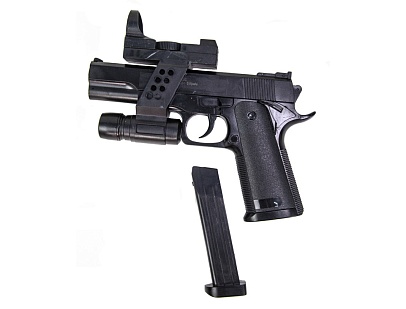 Пистолет Galaxy Colt 1911 с фонарем и коллиматором (g053c)