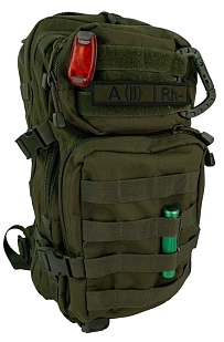 Нашивка Strike Группа крови A (II) Rh-, черный олива